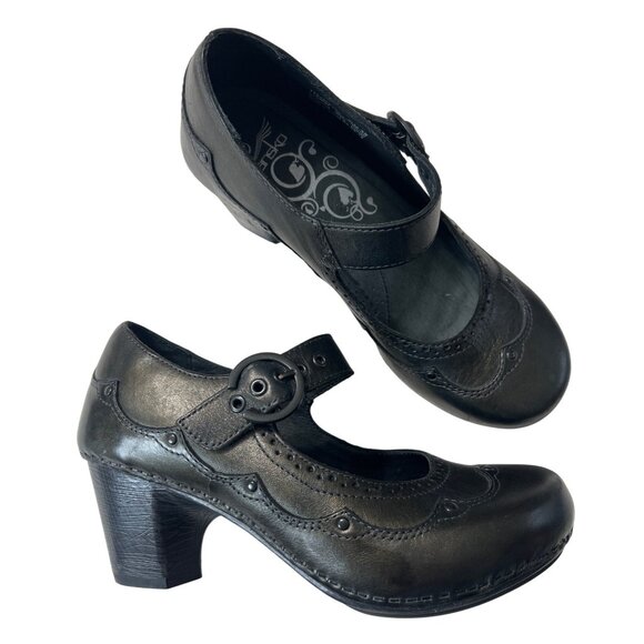 Dansko Mary Jane Pewter Heeled Shoes Size 39 Leather - Picture 1 of 12